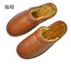 Luxury Cow Split Leather Men's Handmade Men Home Slippers Spring Slip on Soft Comfortable Black Brown Bedroom Indoor Flat Shoes