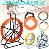 Black+Orange Fiberglass Fish Tape Electric Wire Puller Reel Conduit Ducting Rodder Fish Wire Cable Pulling Tool