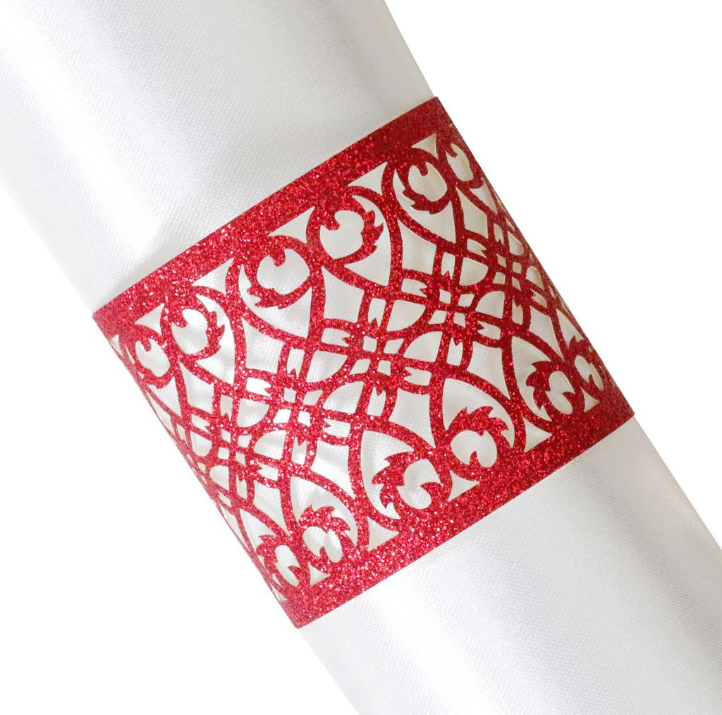 100/50Pcs Napkin Rings Sparkling Paper Napkin Holder Disposable Napkin Bands Napkin Holder For Wedding Party Dinner Table Decor