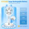 Folding Portable Fan USB Rechargeable Remote Control Air Cooler Silent Rechargeable Wireless Floor Standing Fan for Camping Desk