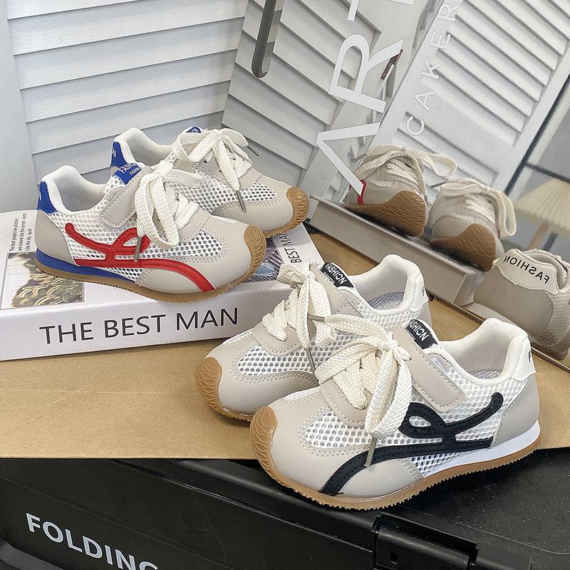 Children's net-through sports shoes 2025 summer new boys and girls Forrest Gump shoes soft sole single net student casual running shoes