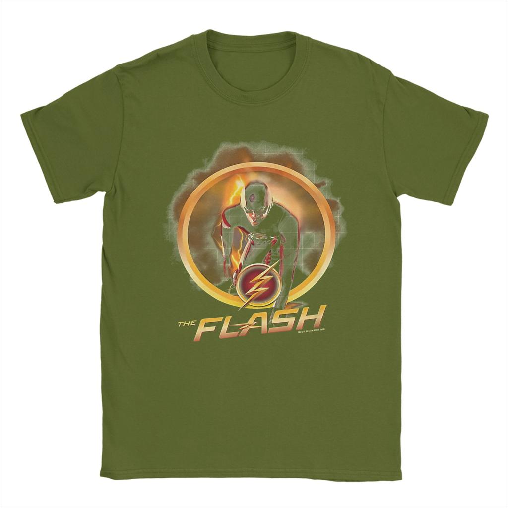 Flash Logo TShirts for Unisex Novelty Pure Cotton Tees O Neck Short Sleeve T Shirt Birthday Gift Clothing