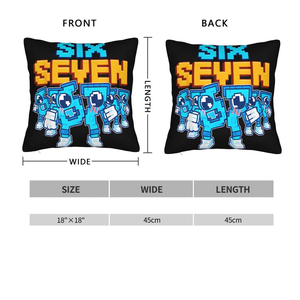 67 Sześć Siedem Zabawna Włoska Brainrot Gamingowa Memowa Poszewka na Poduszkę Miękka Poszewka na Poduszkę Urocza Zabawna Poszewka na Poduszkę do Salonu Kanapy