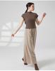 Yuoku Short Sleeve Ballet Blouse with High Stretch Top for Practice and Classical Ballroom Dance Costume High Women's Neck, Lessons, Dance, (Size L,
