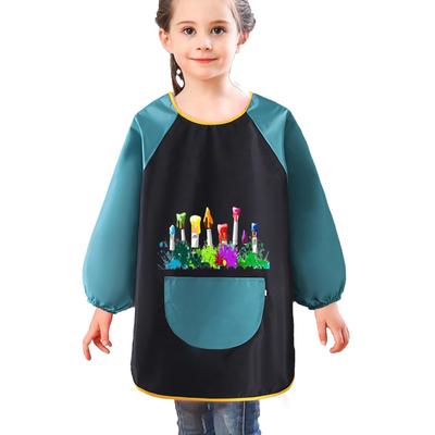 Children's Painting Aprons Waterproof Long Sleeved Cover Kindergarten Art Painting Reverse Dressing Baby Eating Bib Kids Apron
