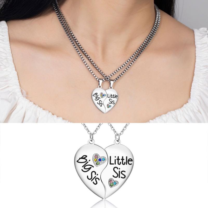 Combination Stainless Steel Lettering Love Friendship Necklaces Ins Net Red Wind Good Sister Necklaces 2 Piece Set