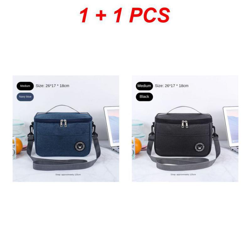 S/M/L New Portable Lunch Bag Food Thermal Box Waterproof Office Cooler Lunchbox With Shoulder Strap Insulated Case