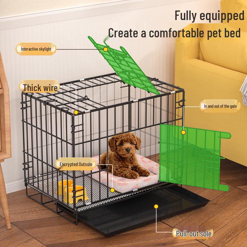 Foldable Metal Dog & Cat Cage for Home, Indoor/Outdoor, Car or Rescue Use