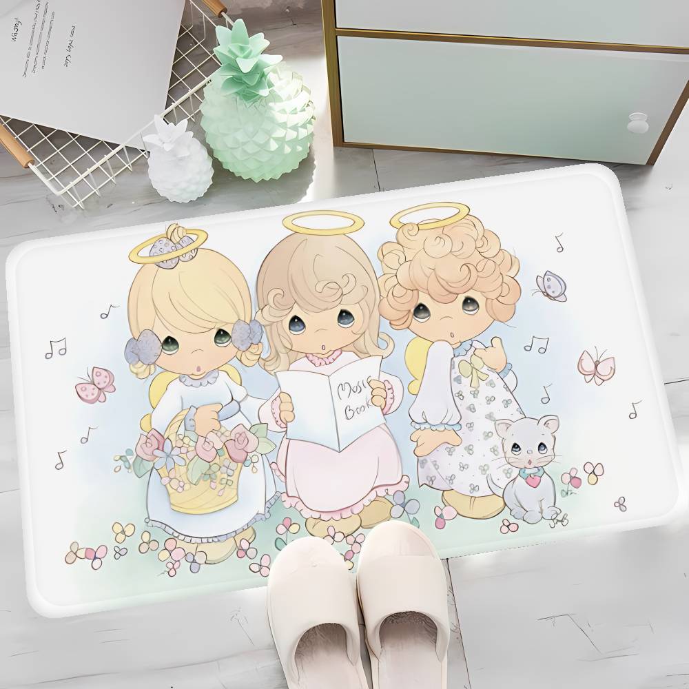 Precious Moments Cute Floor Mat Rectangle Anti-slip Home Soft Badmat Front Door Indoor Outdoor Mat Welcome Doormat