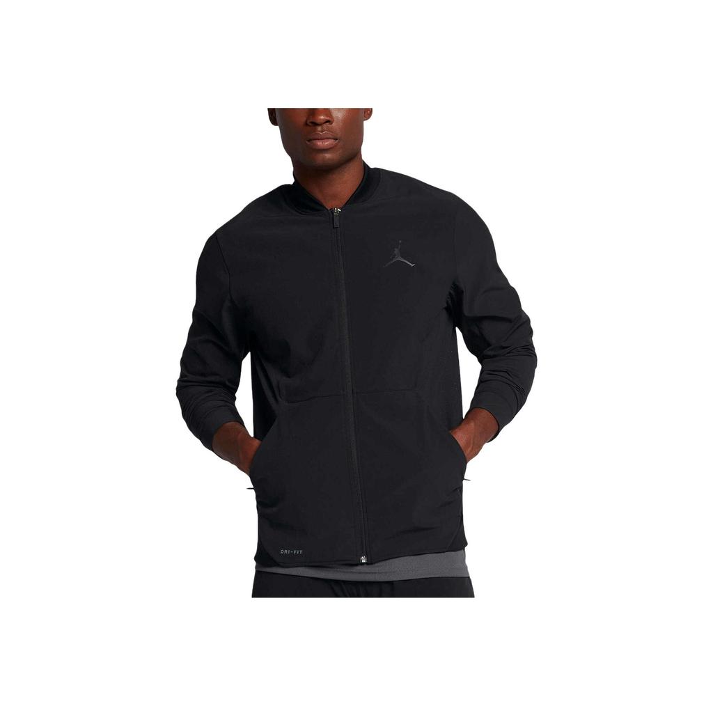 Jordan Solid Mesh Sport Knit Jacket Long Sleeve Men Outerwear Black 861501-010