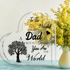 2D Flat Acrylic Heart Decorative Plaque, Tree of Love Design, Home Decor Plaque Hanging Wall Art Decorative Garden Decoration for Room Door Signs Hang