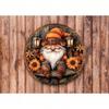 Vintage Sunflowers Gnome Metal Sign Halloween Wall Art Home Decor