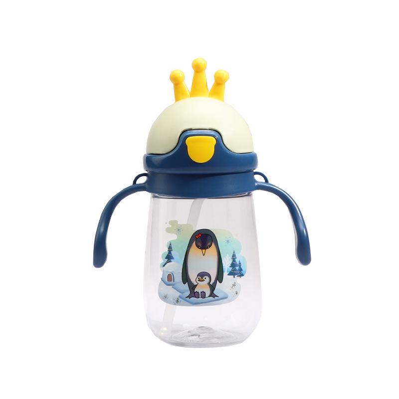 

Детская соломенная чашка Crown для обучения питью, с ручками и ремешком, 350 мл, двойного назначения синий