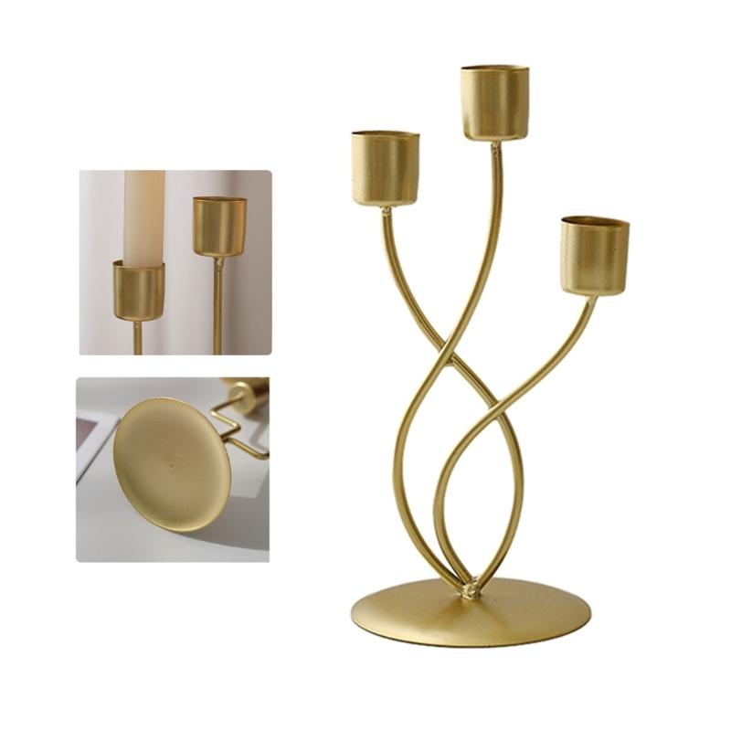 Iron Candlestick Holder Nordic Wedding Metal Candle Stand for Home Room Decor