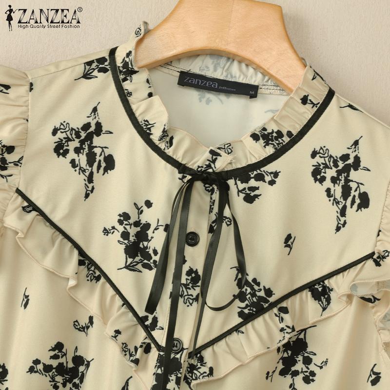 ZANZEA Women Summer Casual Round Neck Sleeveless Loose Print Vest Tops