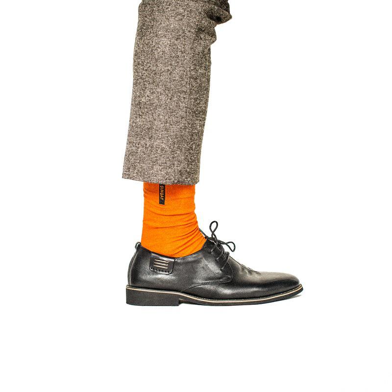 

Men s Solid Color Embroidered Pure Cotton Mid-Calf Socks - Trendy British Gentleman Style, Plus Size Available One Size