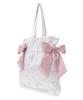 Maison De FLEUR Ribbon Pattern Double Ribbon Tote Bag, Pink, Size F, 08001132400