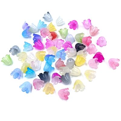 Handgefertigte Glockenorchideen Perlen 20 Stück DIY Schmuckzubehör Acryl Kreative Blume Mode Behälter Material Farblich passende Anhänger