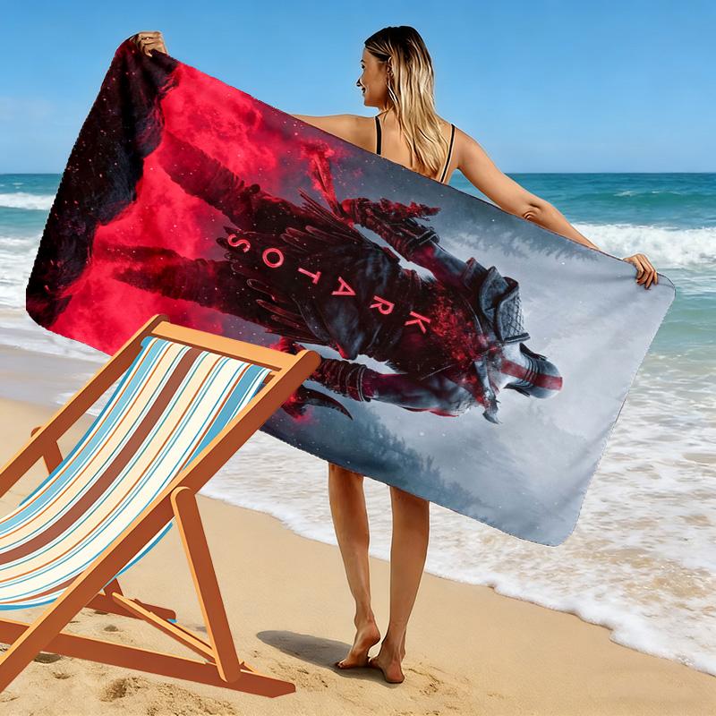 Kratos God Of War Print Beach Towel, Large Soft Quick Dry Towel for Beach Camping Swimming