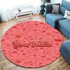 Mr. Men Little Miss Custom Name Round Area Rug,Carpet Rug for Living Room Bedroom Sofa Playroom Decor,Non-slip Floor Mat