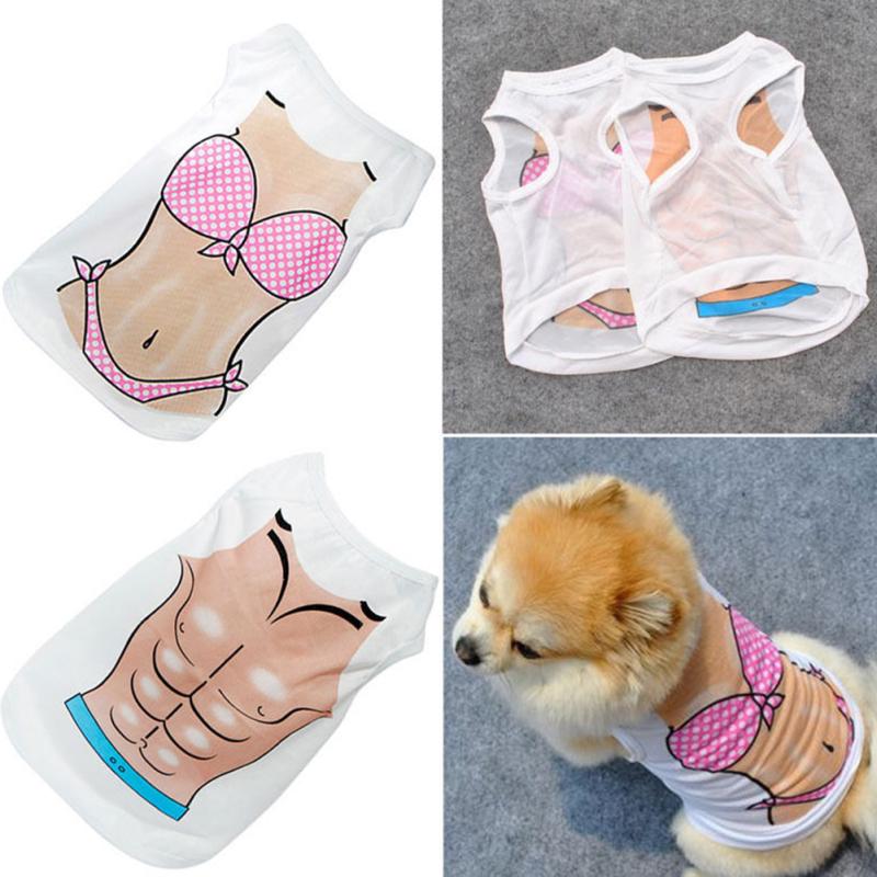 Śliczna kamizelka z nadrukiem postaci dla szczeniaczka Cat Spring Summer Wear