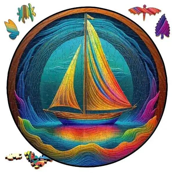 Earth Scenery Round Wooden Puzzle Art Unique Shaped Pieces Wooden Toys for Adults Perfect Christmas birthday Landscaping Gift