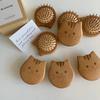 Portable Mini Cherry Wood Cat Cartoon Air Cushion Comb Massage Smooth Hair Anti-Static Solid Wooden Brush for Extensions
