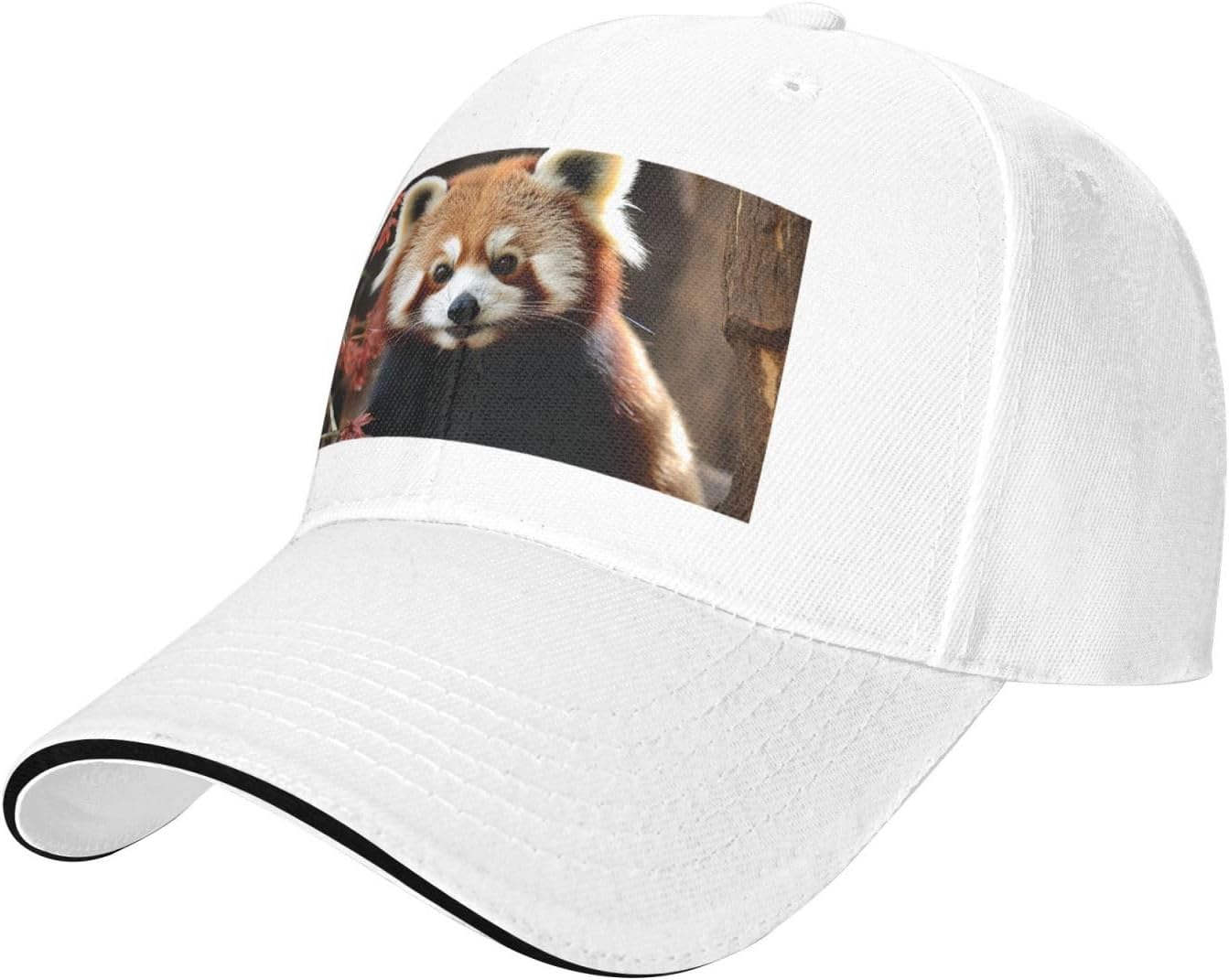 

Red Panda Animal Print Baseball Cap Polyester Casual Sun Protection Adjustable Baseball Hat One Size
