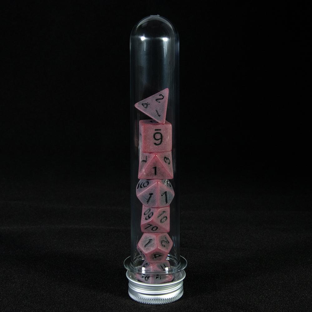 7Pcs Polyhedral Dice Opaque Polyhedral Game Dice with Tube for RPG DND D20 D12 D10 D8 D6 D4 Table Game