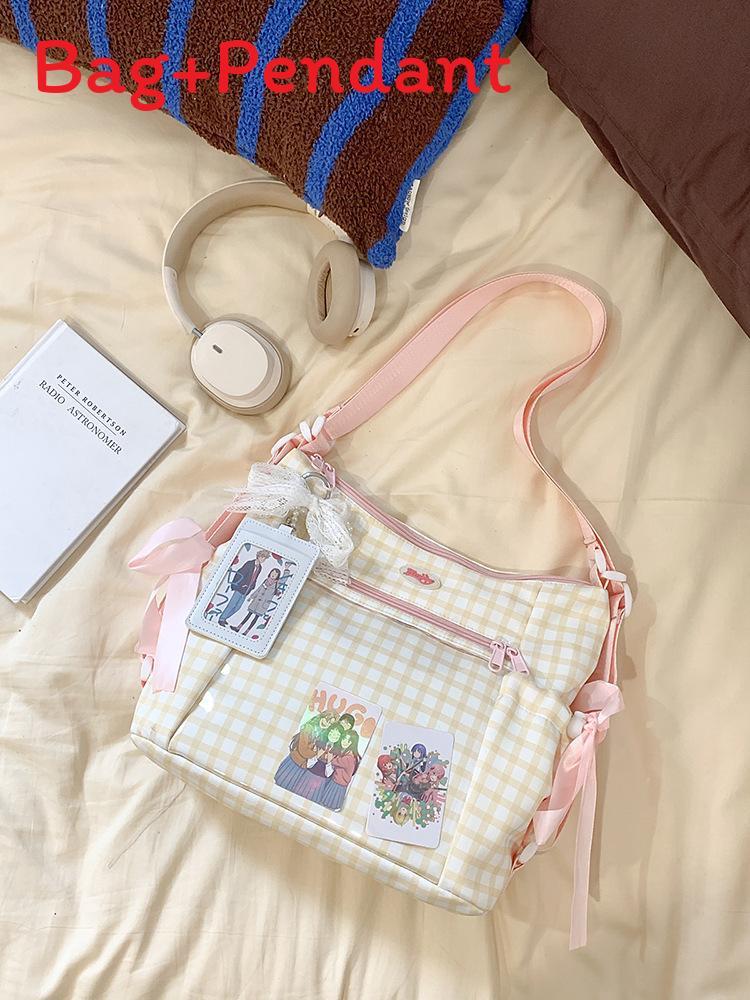 College Style Sweet Transparent Tote Bag With Zipper Pockets For Daily Use
