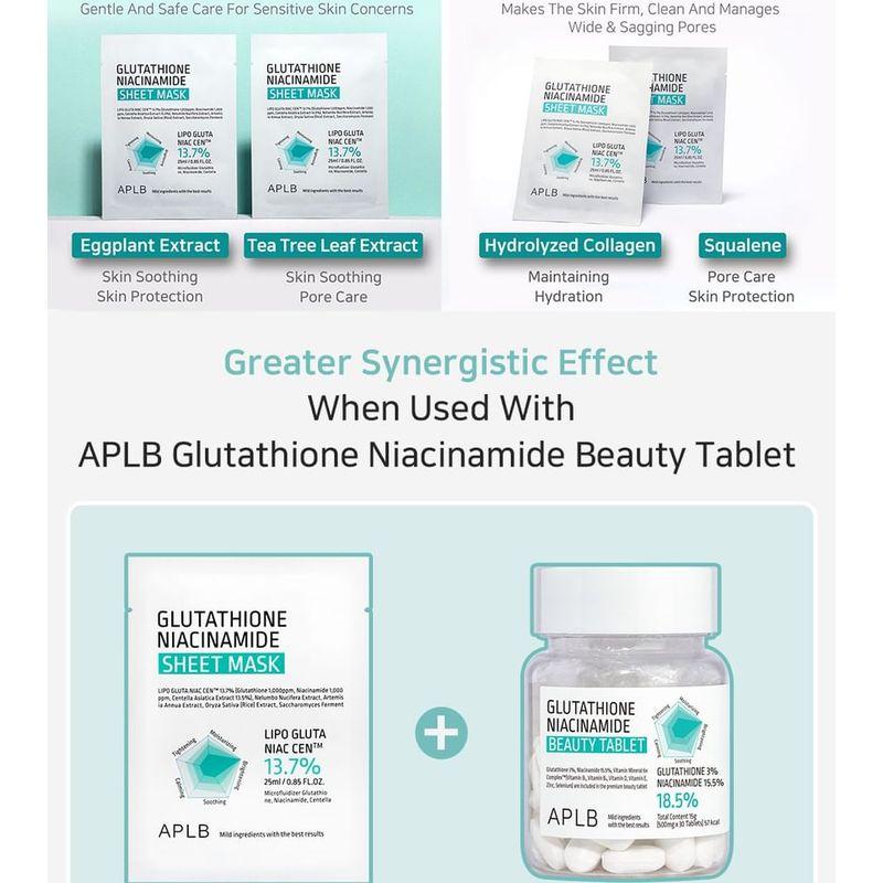 APLB - Glutathione Niacinamide Sheet Mask Bundle Set