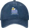 Uruguay Map Flag Vintage Denim Baseball Cap Distressed Twill Casual Adjustable Hat