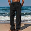 Men's Loose And Casual Sports Breathable Long Pants, Casual Cotton And Linen Pants