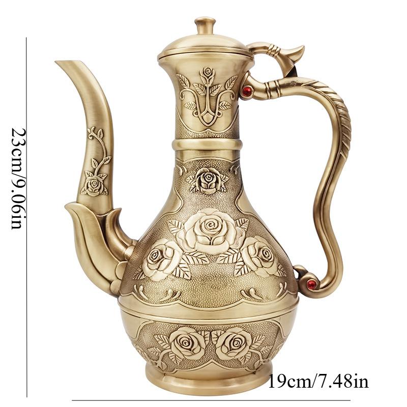 

Металлический кувшин для ликера, домашний, высокого класса, винтажный, ностальгический, антикварный, креативный, бронзовый кувшин, свадебный, классический, украшение