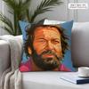 Tterence Hill Bud Spencer Cushion Cover Square Short Plush Pillow Case Living Room Sofa Home Decor Funda X
