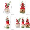 Resin Ornaments Christmas Set With Santa Snowman And Little Bear Figures