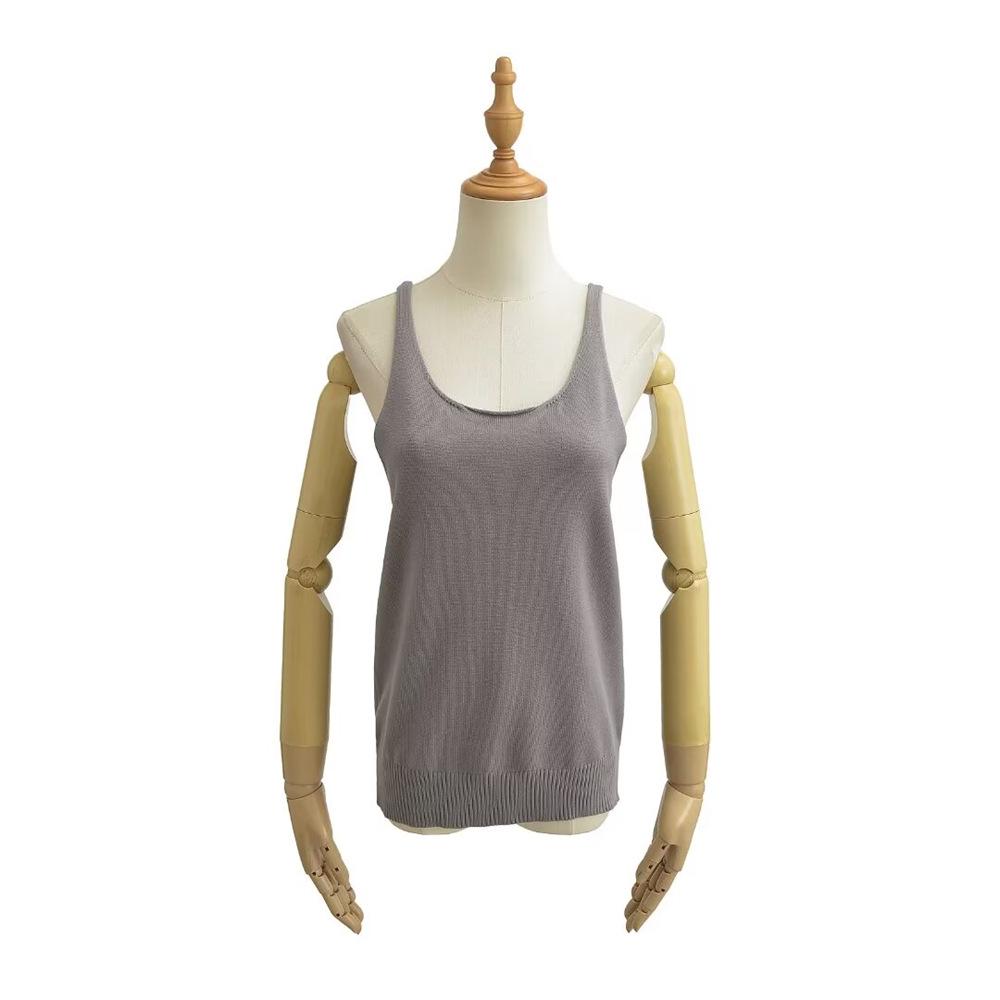 Trendy Women's Sexy Backless Knitted Tank Top - Summer Solid Color Camisole