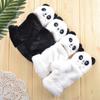 Winter Warme Handschuhe Flauschige Tier-Fäustlinge Plüsch-Panda Halbfingerhandschuhe mit Klappdeckel Warme Handschuhe für Kaltes Wetter