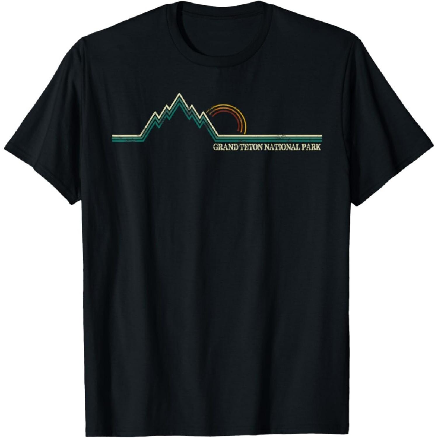 Summer Retro Grand Teton National Park Wyoming T-Shirt S