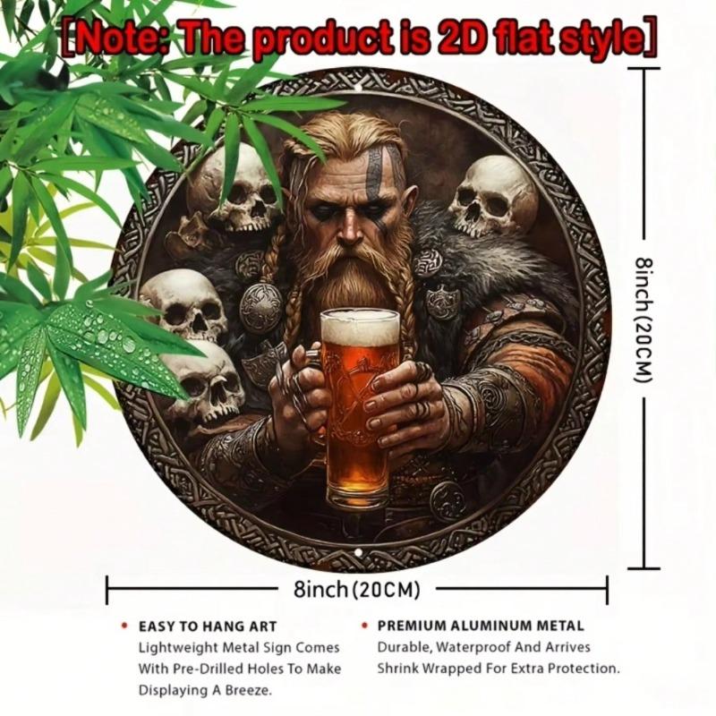 Vikingové Kovové Nástěnné Umění Vintage Severská Dekorace Kostlivec Pivní Hrnec