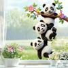 Cute Animal Window Cling Removable Cartoon Squirrel Raccoon Frog Panda Fox Glass Decals for Home Classroom Office Kids' Room Decor