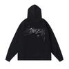Mens Oversized Hooded Sweatshirt With Bold Letter Print Cotton Blend Loose Fit Daily Wear