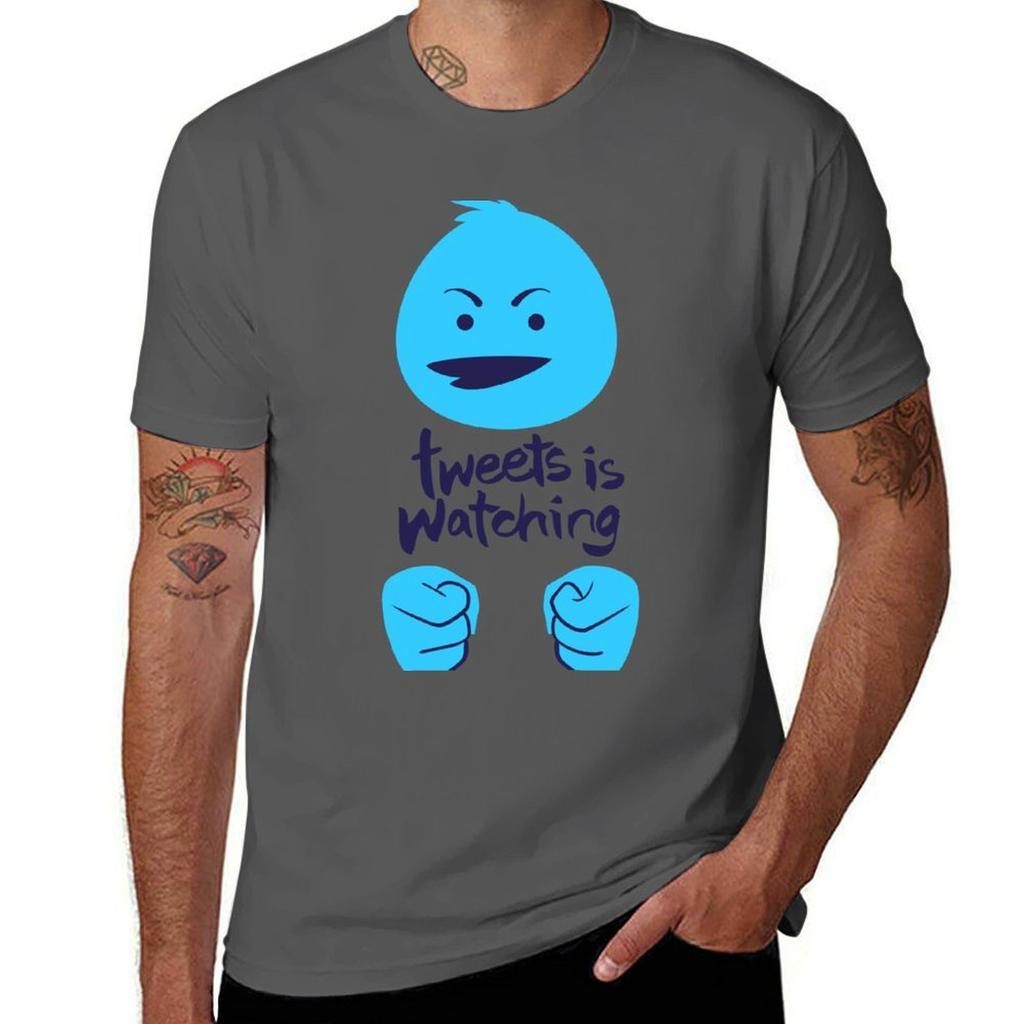 Tweets is Watching TShirt Daily Wear Plain Short Sleeve Shirt TShirt
