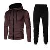 Unisex Fleece-Lined Polka Dot Zipper Hoodie Set for Autumn/Winter