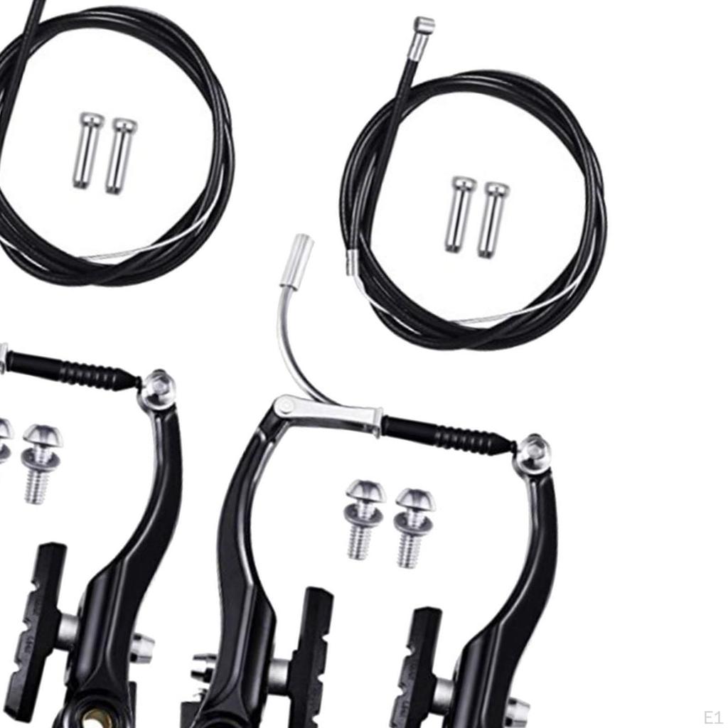 Mountain Bikes V Brakes Set Bicycle Brake Easy Installation Replacement Braking Cables Metal Front