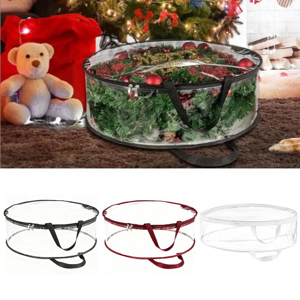 Dust Protection Christmas Wreath Bag Transparent Storage Bag