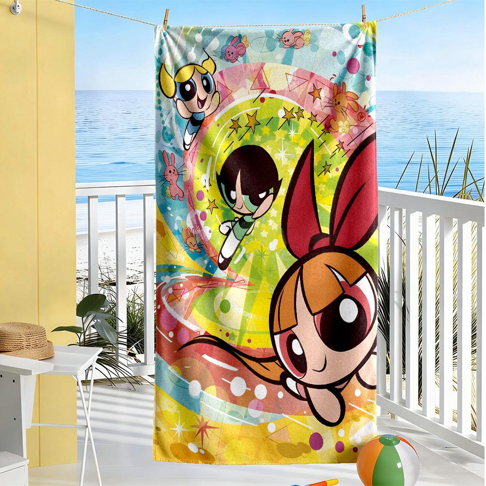Powerpuff Girls Adventure cozy beach towel Durable swimming & surfing Bath Accessory Spiritual Gift