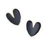 Cross-Border Oil Painting Style Heart-Shaped Stainless Steel Drop Earrings for Women - Light Luxury High-End Design