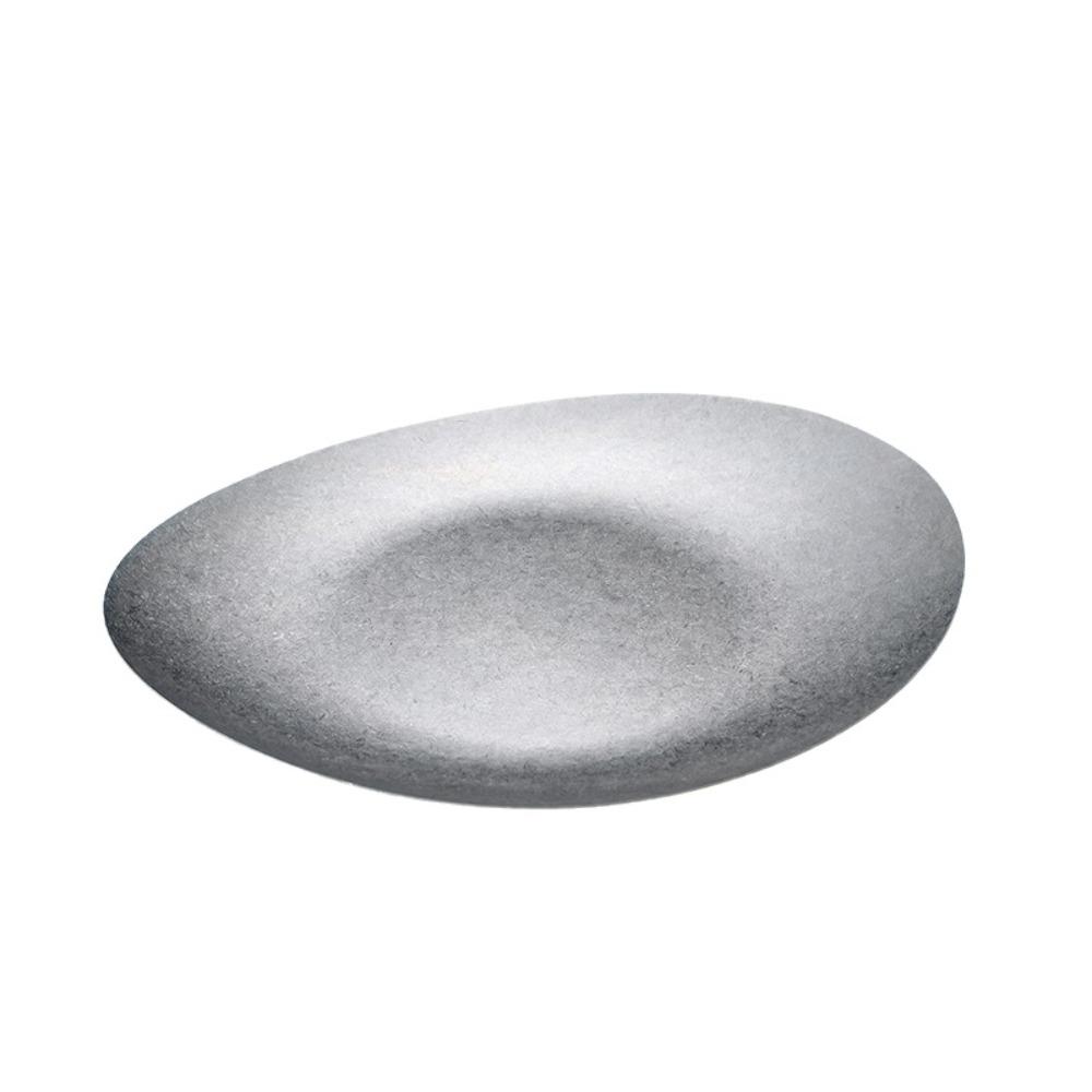 Irregular Shape Vintage Stainless Steel Meal Plate Anti-fall Unbreakable Dinner Plate Industrial Style Bone Dish Camping