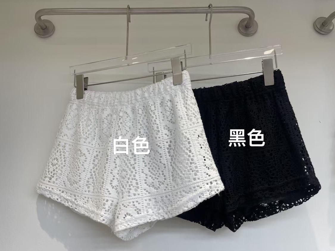 

Брюки женские с ажурным узором крючком для отдыха на море весна-лето 2025 года, пляжные брюки, белые шорты, повседневные брюки one size fits all